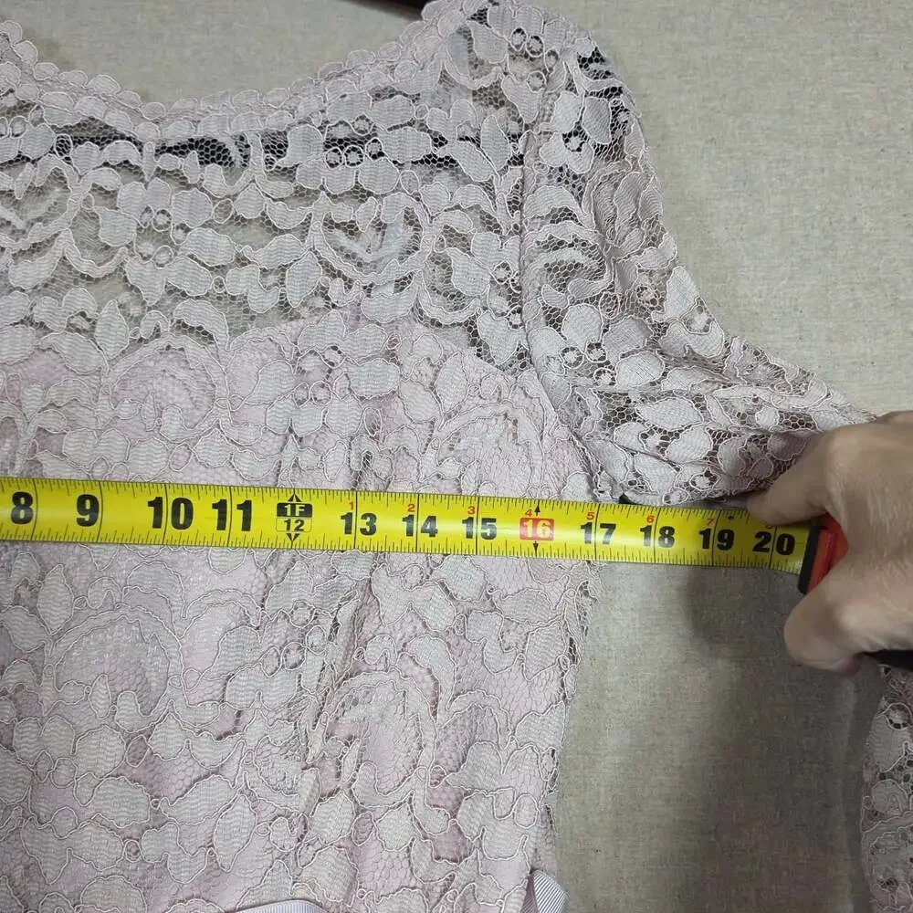 Davids Bridal Vintage Lace Mother of The Bride Dress size 14 Rose Pink - Picture 5 of 13